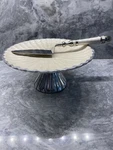Julia Knight 10" Peony Cake Stand, Snow (2770015) & Server *not In Box. Fixed Price $199.00.