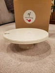 Nora Fleming Retired C6 Pedestal Cake Server Plate Pearl Dot - Lg 12" New Box. Fixed Price $149.95.