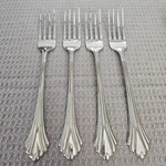 Set 4 Oneida Bancroft Dinner Forks 7 3/8" Stainless Flatware. Fixed Price $40.49.