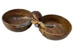 Mud Pie Wood Sea Turtle Double Dip Bowl Candy Trinket Dish 12.5". Fixed Price $14.36.