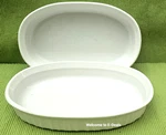 Corning Ware French White F-23-B Baking Dish 700ML Fluted Oval Set Of Mcm Ga. Fixed Price $30.10.