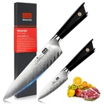 Shan Zu 2PCS Damascus Kitchen Knife Set 8" Chef With 4" Paring. Fixed Price $69.99.