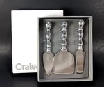Crate & Barrel Ditto Knives 3 Beaded Handle Steel Cheeseboard Utensils. Fixed Price $20.00.