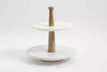 Gibson Laurie Gates Marble & Mango Wood 2-TIER Server. Fixed Price $65.00.