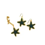Michael Vincent Michaud Starfish Pendant And Earring Set, Dark Green #5024. Fixed Price $93.74.