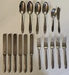 1847 Rogers Bros Ambassador Silver Plate Flatware Set Lot Of 17. Fixed Price $24.99.