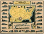 1920 Pictorial Locomotive Map Of The United States Railroad Wall Art Poster Us. Fixed Price $21.95.