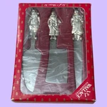 Wallace Silversmiths Santa Cheese Knife Set Of 3 Silverplate Holiday New Boxed. Fixed Price $12.99.