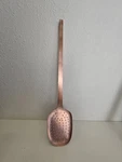 Vintage French Large 21" Copper Skimmer Cookware Utensil Solid Piece. Fixed Price $175.00.