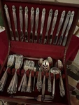 61 Piece Godinger Olde Copenhagen Acorn Serving Forks Knives Flatware Set. Fixed Price $225.00.