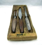 Washington Forge Town & Country 3 Pc Wooden Carving Set: Fork, Knife Sharpener. Fixed Price $19.00.