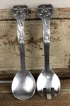 Vtg Mariposa Tropical Palm Tree Beach Salad Serving Fork Spoon Set Utensils 12. Fixed Price $19.66.