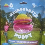 Hydrobursts Reusable Water Balloons Poopy Shape, 6 Pack. Fixed Price $14.99.