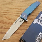 Ontario TI22 Ultrablue Folding Knife 3.25" AUS-8 Steel Blade Titanium Handle. Fixed Price $54.69.