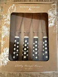 Retired Mackenzie Childs Dotty Canap Knives Wooden New In Box Set Of 4. Fixed Price $48.95.