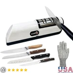 Smart Electric Knife Sharpener Usb Rechargeable Dual-speed Non-slip Kitchen Tool. Fixed Price $25.95.