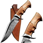 Afhzam Handmade Damascus Hunting Knife With Leather Sheath Ideal For Skinni.... Fixed Price $68.47.