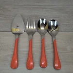 Fiesta Persimmon Hostess 4 Piece Serving Set Server, Fork & Spoons Swirl Handle. Fixed Price $24.64.