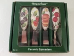 Harry & David Ceramic Spreaders Decorative Fruit Design Set Of 4 New In Box. Fixed Price $14.99.