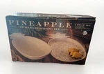 Stoneware 2PC Serving Set White Embossed Pineapple Bowl & Platter Open Box. Fixed Price $35.99.