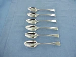 Antique Set Of Six Sterling Silver Old English Dessert Spoons. London 1809.. Fixed Price $717.36.