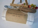 New Mud Pie Towel Set, Blue And White 'plaid', Spreader, "spread This". Fixed Price $14.00.