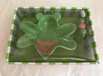 Msc Mainstreet Collection Green Pink Bee Shaped Ceramic Dip Bowl & Spreader Nib. Fixed Price $16.99.