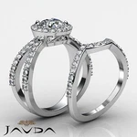 Halo Split Shank Pave Round Diamond Engagement Bridal Set Ring Gia SI1 2.1CT. Fixed Price $9020.07.