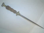 Antique F. Dick Knife Sharpening Steel - W/ Double Head Oxen Guard. Fixed Price $550.00.