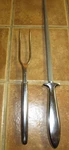 Vintage Gerber Gungnir 17" Honing Sharpening Steel Knife Sharpener And Meat Fork. Fixed Price $19.99.