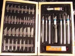 48PC. Hobby Knife Set With Case 7 Holders Sharpening Stone Exacto Knives. Fixed Price $34.99.