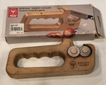 Wusthof Trident Ceramic Knife Knives Sharpener Wooden Handle Kitchen Tool Box. Fixed Price $26.97.