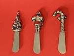 Christmas Holiday Stainless Steel Cheese Spreaders Santa Candy Cane Tree. Fixed Price $12.00.