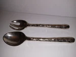 Godinger Salad Serving Set Fork Spoon Hammered Metal. Fixed Price $20.44.