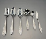Yamazaki /patrick Alexandra Ice Frosted Stainless Flatware 6 Piece Hostess Set. Fixed Price $74.95.