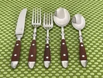 Chefs Bistro Woodgrain Brown Stainless Glossy 18/8 Flatware Smart Choice E82VG. Fixed Price $22.89.