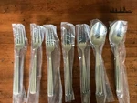 Wallace Centennial, 5 Salad Forks (7 1/2 Inch) & Soup Spoon, Stainless Flatwar. Fixed Price $39.00.