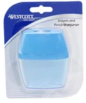 Westcott 15234 2-HOLE Manual Crayon And Pencil Sharpener For Single, Pink. Fixed Price $14.99.