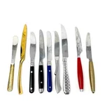 9 Pcs Mardi Gras, Leprix, Gibson And Assorted Stainless Stel Kitchen Knife Set. Fixed Price $19.10.