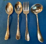 Serve Spoons Ladle Meat Fork Ginkgo Lafayette 18/10 Stainless Hammered Flatware. Fixed Price $25.99.