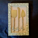 3 Piece Cheese Knife Set Anthropologie Gift Knives Twig Branch Leaves. Fixed Price $30.00.