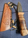 Chipaway Cutlery Hunting Knife CW-4764 With Sheath. Damascus. Fixed Price $39.99.