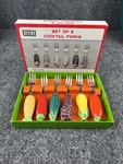 Vintage 1982 Cocktail Fork Set Ceramic Stainless Cooks Tool Ltd New Jersey. Fixed Price $25.49.