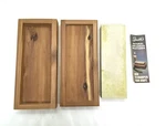 Vtg Hard Arkansas Smith Natural Sharpening Oil Stone With Wooden Box & Paper. Fixed Price $175.00.