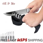 Knife Sharpener 3 Stage Ceramic Tungsten Kitchen Knives Sharpening Hone Tool. Fixed Price $8.51.