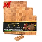 Sliceelite Extra Large Bamboo Cutting Board Set 3 Piece End Grain Wooden. Fixed Price $51.02.