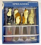 Warren Kimble Boston Warehouse Cat Knives Spreaders Butter Pate Cheese Set Of 4. Fixed Price $12.99.