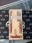 Laguiole Wine & Cheese Set Corkscrew, Pronged Knife Mini-cleaver Rednip. Fixed Price $13.85.