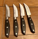 Kitchen Aid German Steel Steak Knives Set Of 4 Black Handles Serrated. Fixed Price $24.99.