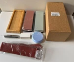 Knife Sharpening Kit - 400/1000 3000/8000 Grit Japanese Whetstone Sharpener Set. Fixed Price $23.79.